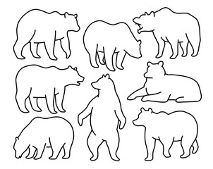 Bears outline set