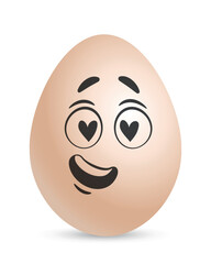 Egg with love emotion