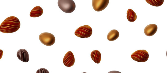 Golden easter eggs and specks, flecks