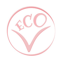 the inscription ECO for marking eco-products in pink color