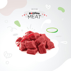 red beef meat vector illustration in a white simple background