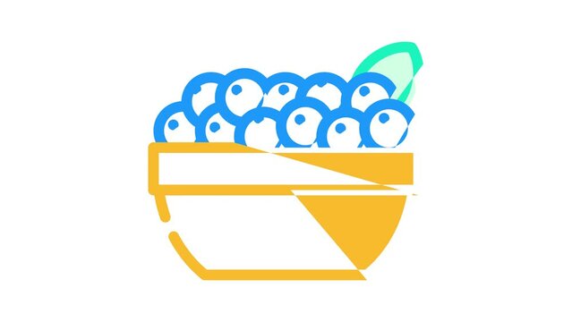 acai berries color icon animation