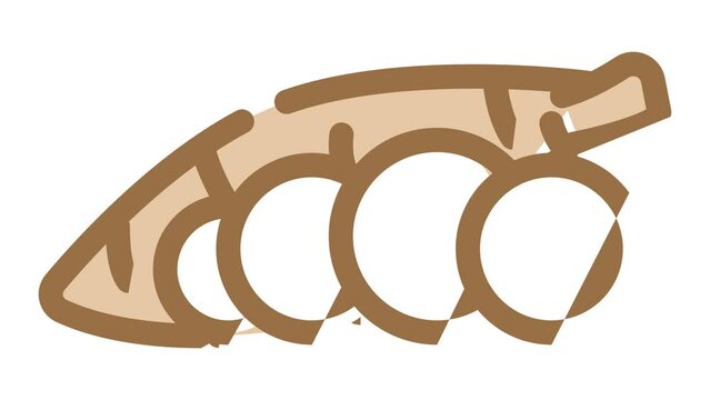 manioc natural vegetable color icon animation