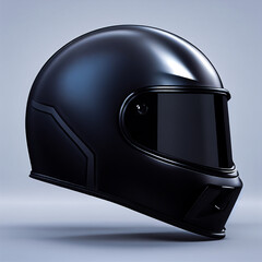 mat black racer motorcycle helmet isolated, created with Generative AI