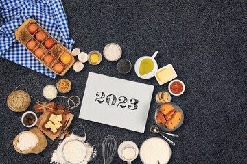 Baking set with numbers 2023 new year