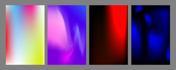 Fototapeta premium Set of colorful gradient mesh background. Modern bright rainbow colors. easy for editable. vector eps 10