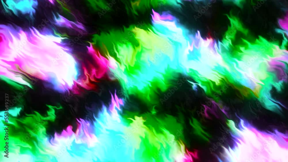 Poster colorful streams of light emissions. motion. background with moving wave spots of colorful light. wa