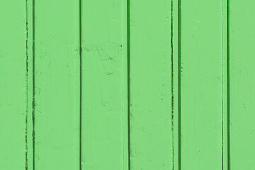 Vertical boards in light green verdant salad color paint wooden surface texture plank background
