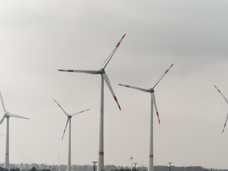 detail of  eolic power plant in a meadow