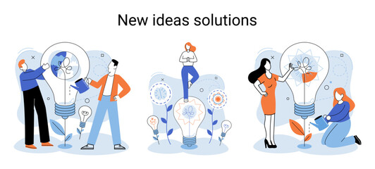 Idea and creative metaphor. Smart business opportunities, direction of development, search for new solutions and direction of development. New business idea of leadership. Investing in innovation