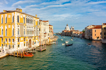 Santa Maria della Salute basilica and Grand canal, Venice, Italy
