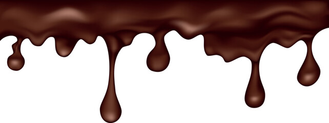 Dripping glaze background. Chocolate liquid sweet flow. Vector illustration.