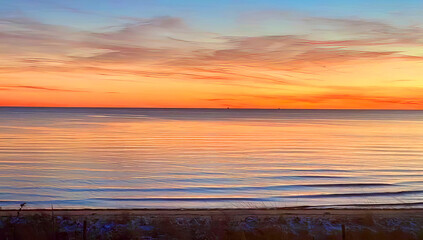 Sunset at Hardings Beach at Chatham, Cape Cod