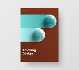 Original booklet vector design template. Isolated realistic balls leaflet layout.