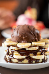 sorvete de chocolate com banana