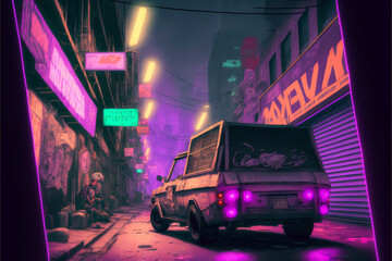 Anime Futuristic city ilustration - Generated by Generative AI