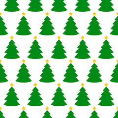 Tiempo de Navidad. Patrón repetitivo con silueta de árbol de navidad con estrella