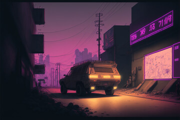 Anime Futuristic city ilustration - Generated by Generative AI