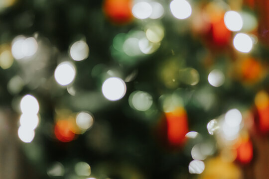 Christmas Background banner with golden bokeh lights
