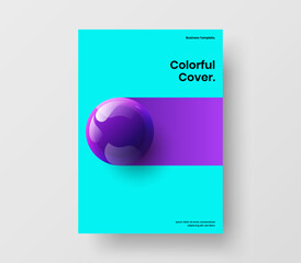 Amazing flyer A4 vector design layout. Premium 3D balls leaflet illustration.