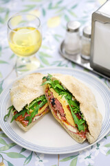 Puccia( a sandwich made of pizza dough), Italian Puglia food