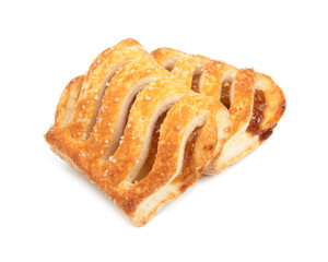 Puff pastry cookies fresh bakery shack isolated on the white background