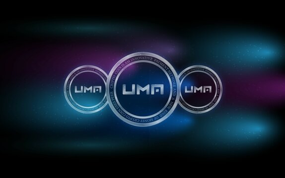 Images of uma virtual currency. 3d illustrations. editorial image.