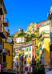Fototapeta na wymiar famous old town of Riomaggiore in italy