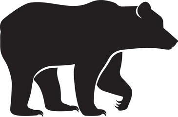 Wild animals. Bear black silhouette