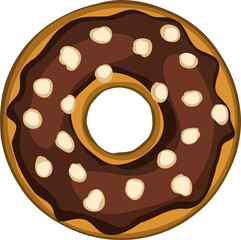 Doughnut in chocolate glaze