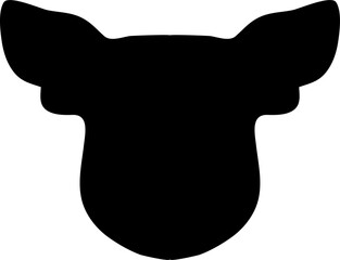 Pig head silhouette illustration