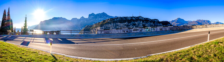 old town and port of Torbole in italy