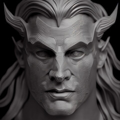 Sculpture of a Norse god