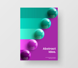 Amazing 3D balls company identity concept. Clean postcard A4 design vector layout.