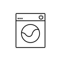 Simple washing machine line icon. Stroke pictogram. Vector illustration isolated on a white background. Premium quality symbol. Vector sign for mobile app and web sites. eps 10