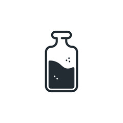 Black bottle with water liquid inside simple icon drawing vector illustration