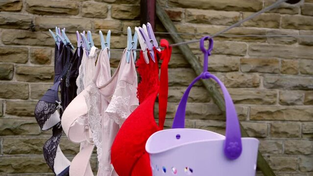 Laundry out on washing line to dry