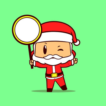 creative character of Santa Claus holding a circle board