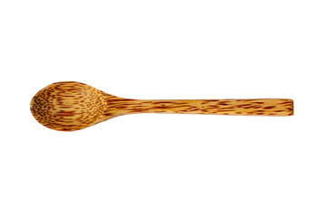 Beautiful wooden spoon with colored texture on transparent background png