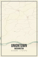 Retro US city map of Uniontown, Washington. Vintage street map.