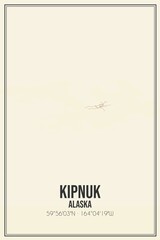 Retro US city map of Kipnuk, Alaska. Vintage street map.