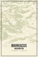 Retro US city map of Wahkiacus, Washington. Vintage street map.