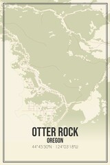 Retro US city map of Otter Rock, Oregon. Vintage street map.