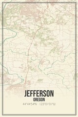 Fototapeta na wymiar Retro US city map of Jefferson, Oregon. Vintage street map.