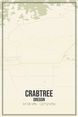 Retro US city map of Crabtree, Oregon. Vintage street map.