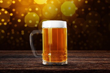 Big glass of alcohol cold beer