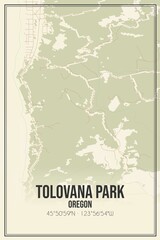 Retro US city map of Tolovana Park, Oregon. Vintage street map.