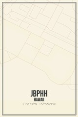 Retro US city map of Jbphh, Hawaii. Vintage street map.