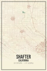 Obraz premium Retro US city map of Shafter, California. Vintage street map.