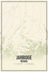 Retro US city map of Jarbidge, Nevada. Vintage street map.